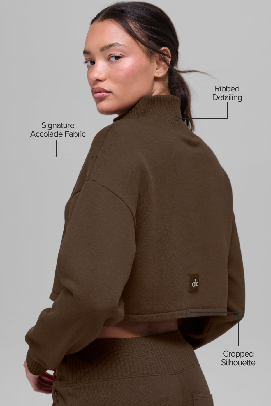 alo Cropped Serenity Coverup - Espresso