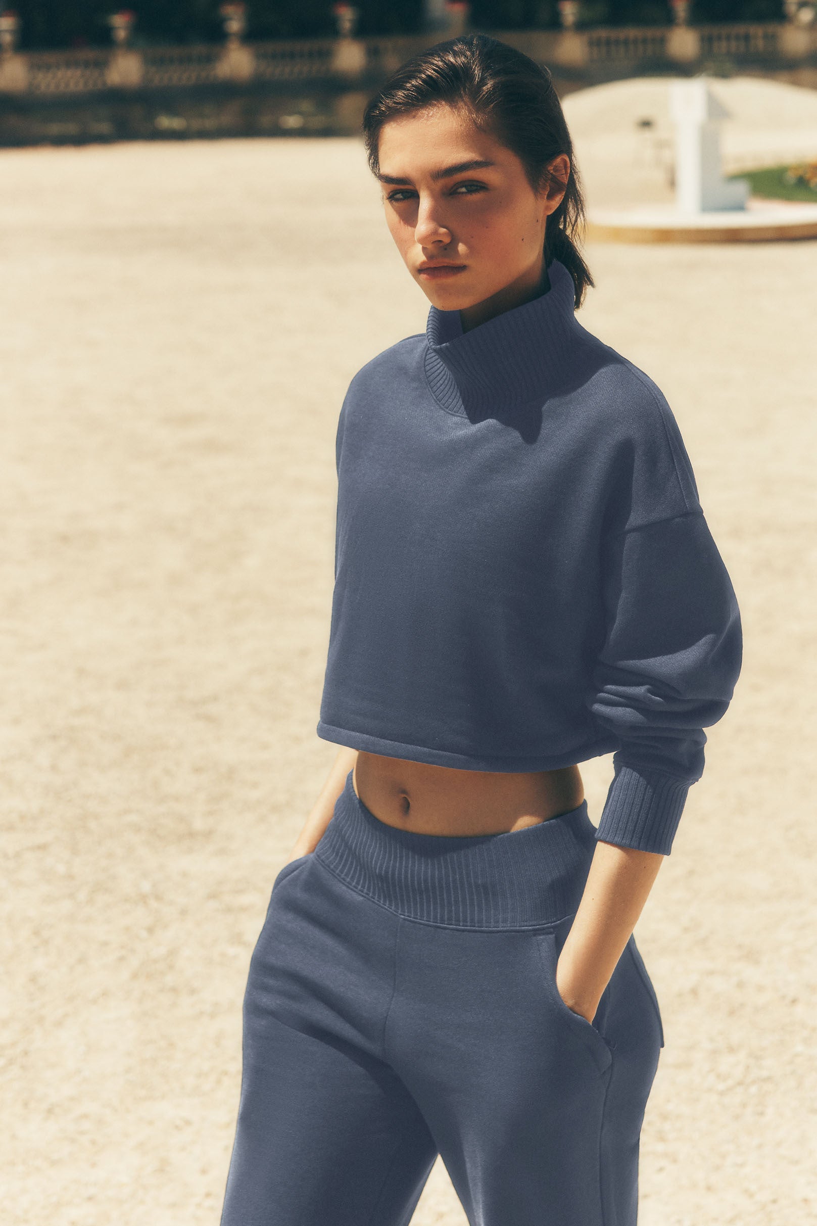 alo Cropped Serenity Coverup - Bluestone