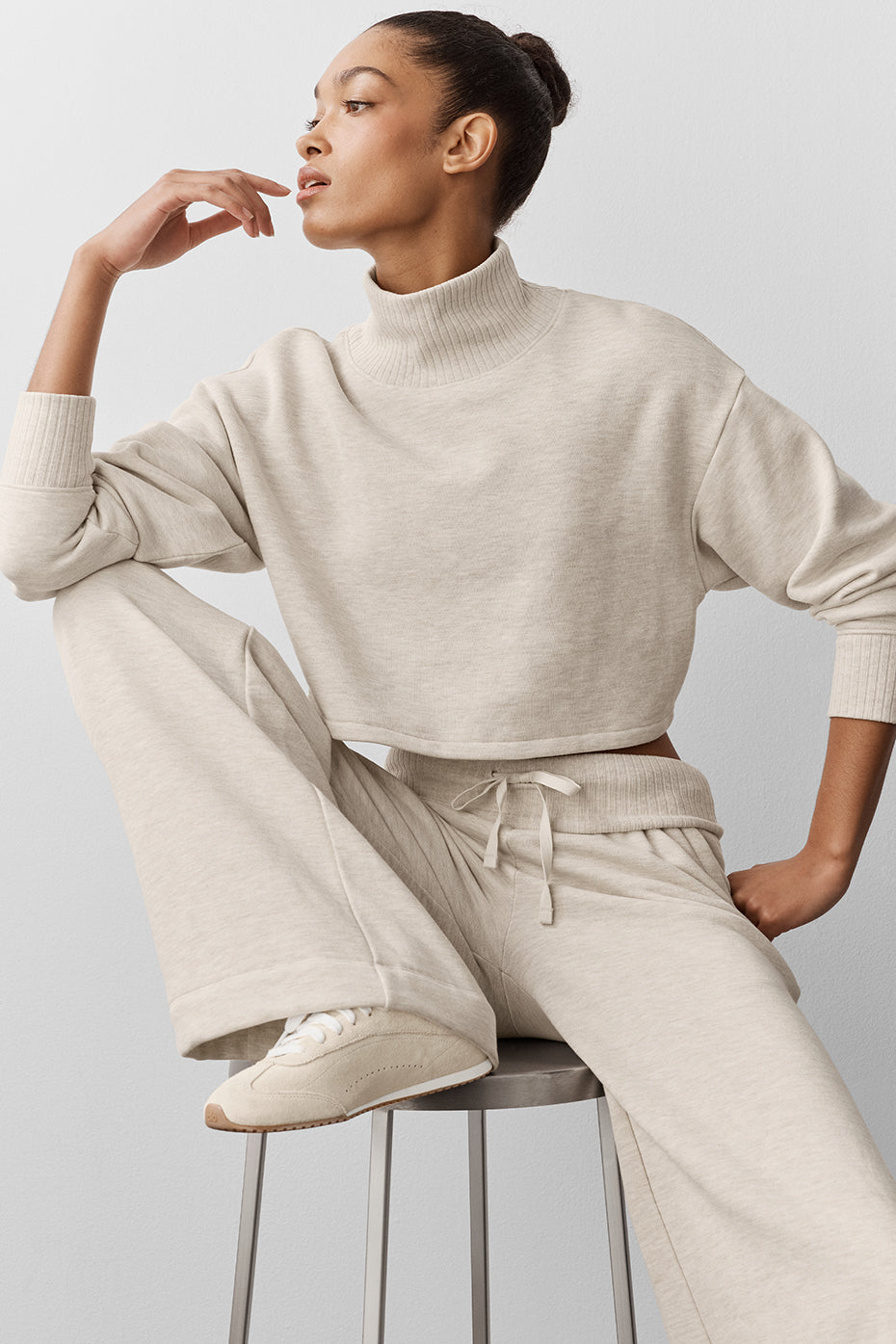 alo Cropped Serenity Coverup - Oatmeal Heather