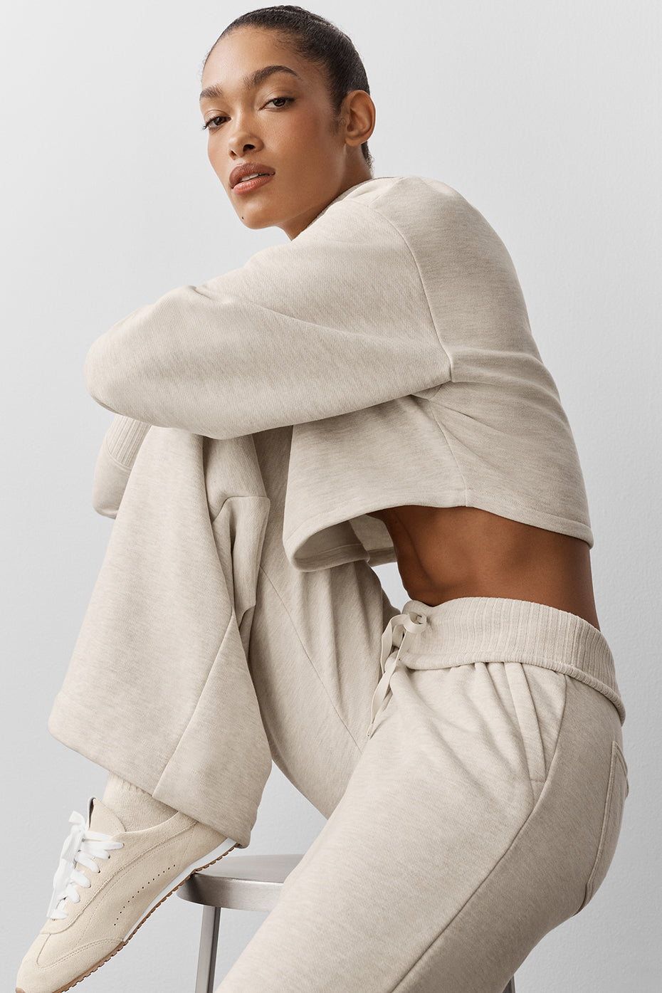 alo Cropped Serenity Coverup - Oatmeal Heather