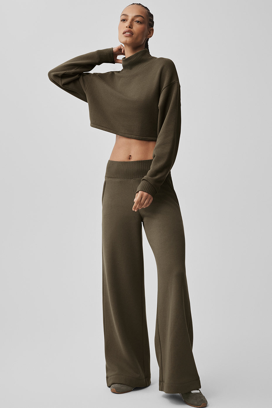 alo Cropped Serenity Coverup - Olive Tree