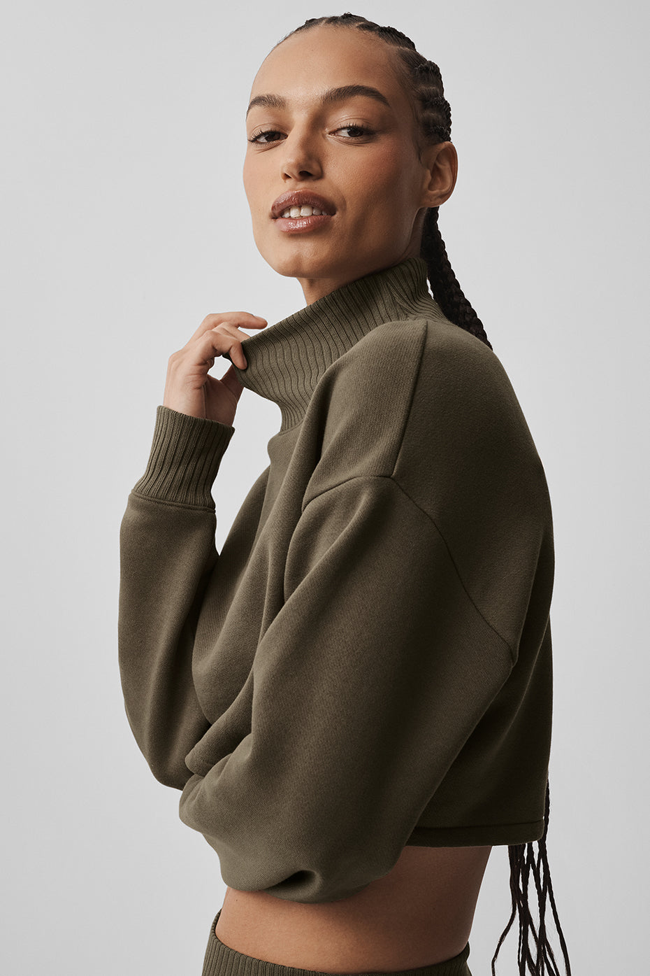 alo Cropped Serenity Coverup - Olive Tree
