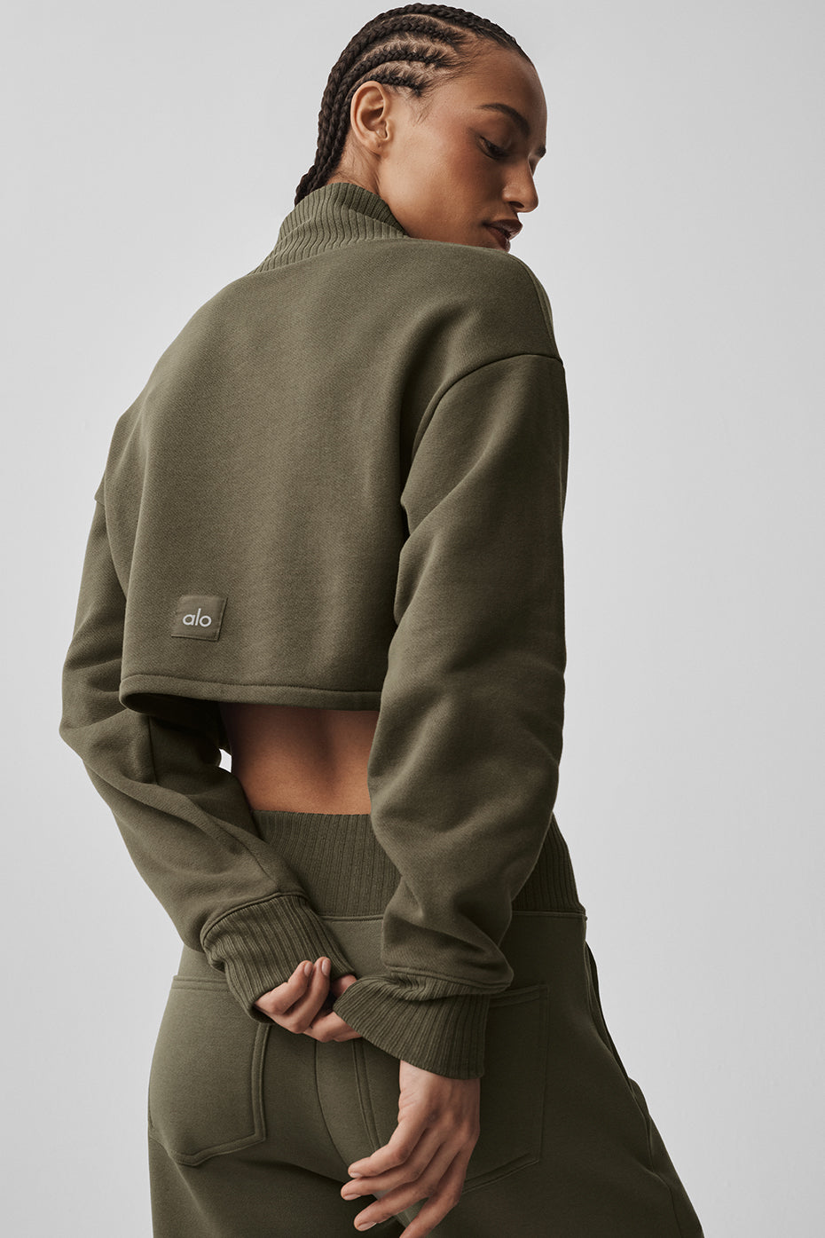 alo Cropped Serenity Coverup - Olive Tree