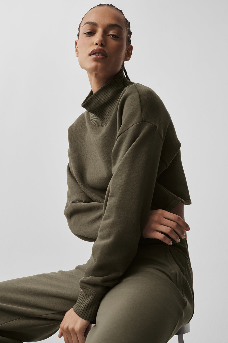 alo Cropped Serenity Coverup - Olive Tree