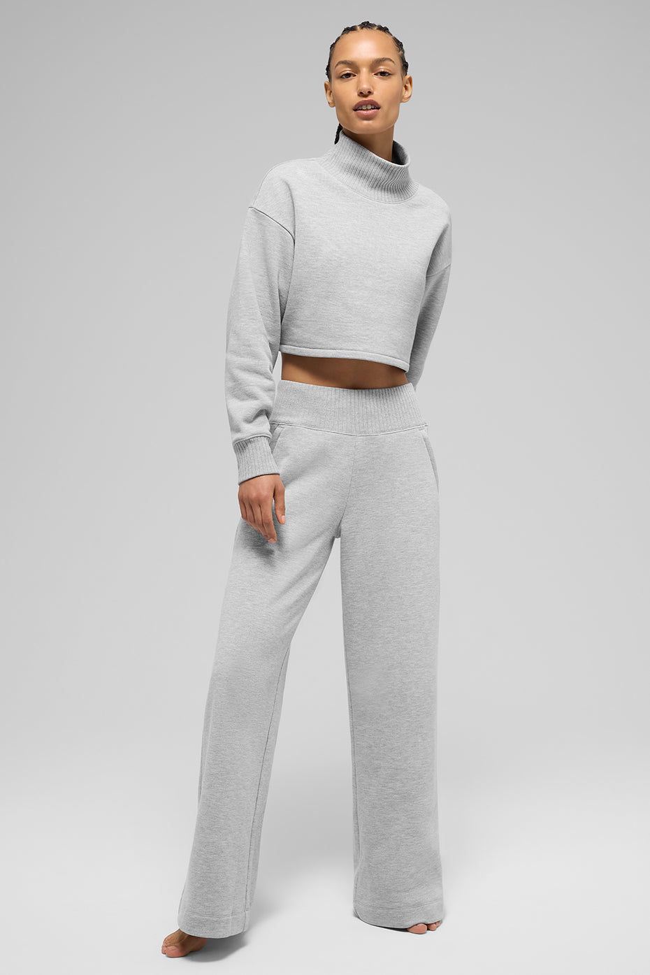 alo Cropped Serenity Coverup - Athletic Heather Grey