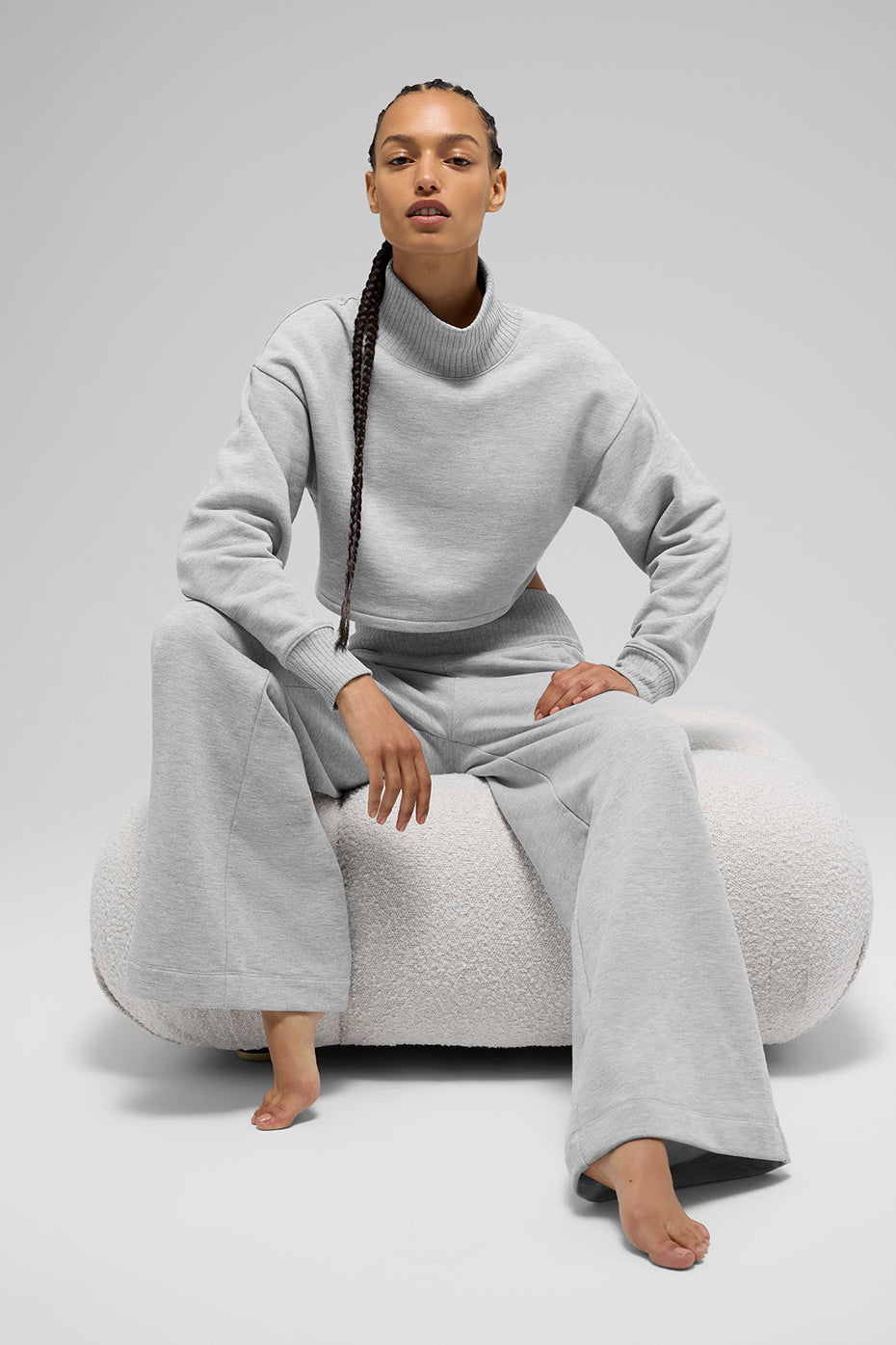 alo Cropped Serenity Coverup - Athletic Heather Grey