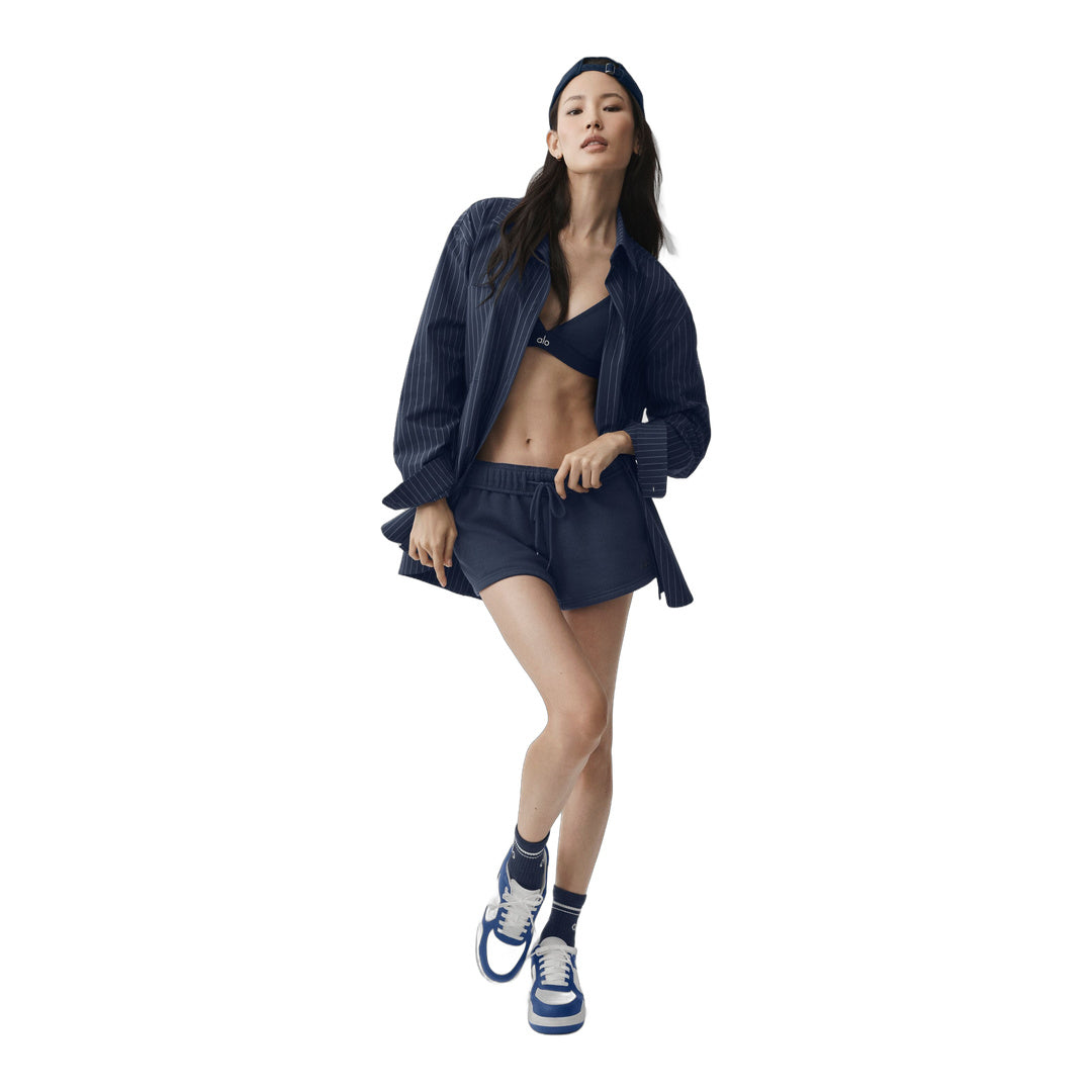 alo Pinstripe Daylight Button Down Long Sleeve - Navy/Ivory
