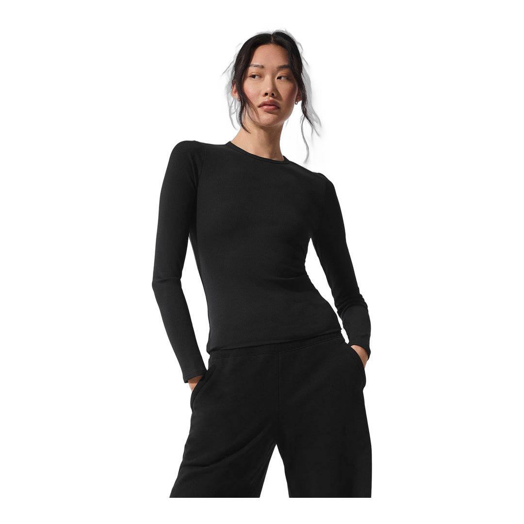 alo Ribbed Modal Long Sleeve - Black