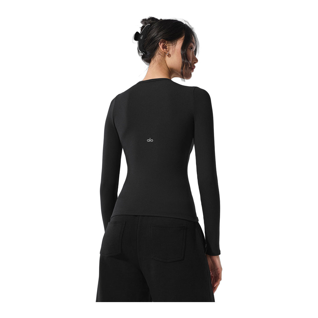 alo Ribbed Modal Long Sleeve - Black