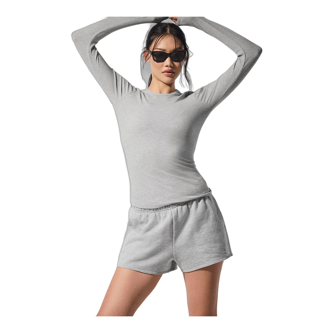 alo Ribbed Modal Long Sleeve - Athletic Heather Grey