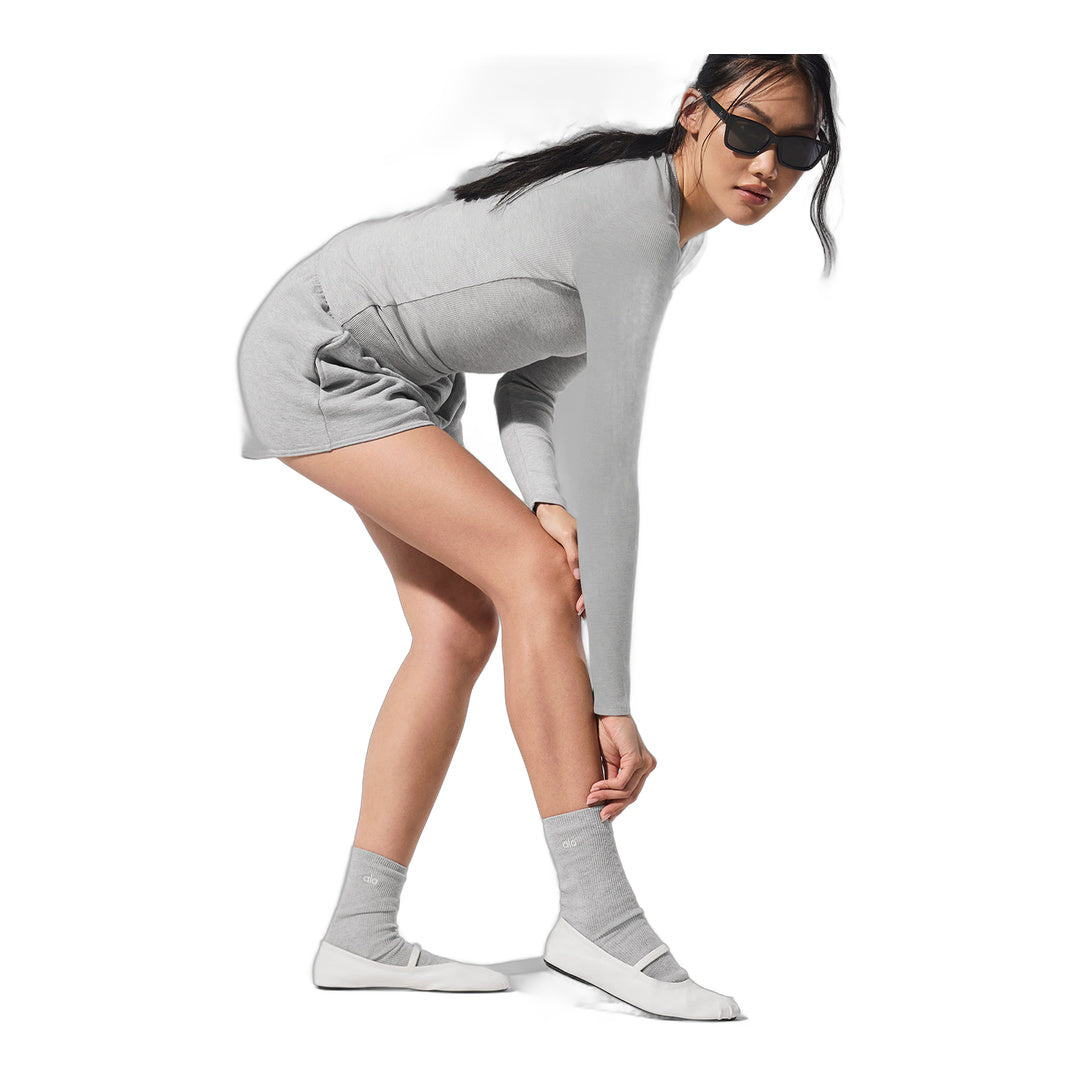 alo Ribbed Modal Long Sleeve - Athletic Heather Grey