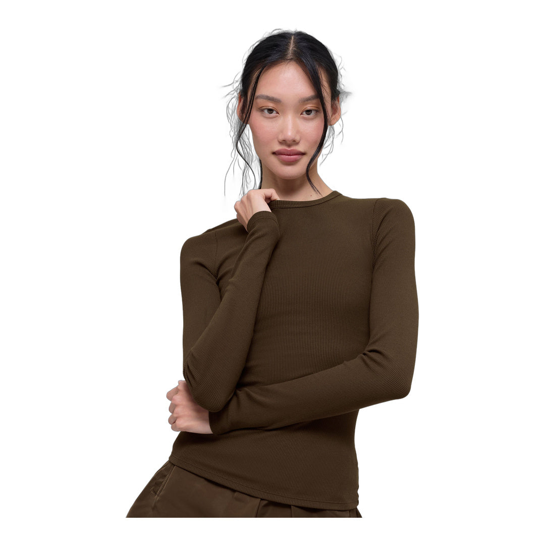 alo Ribbed Modal Long Sleeve - Espresso