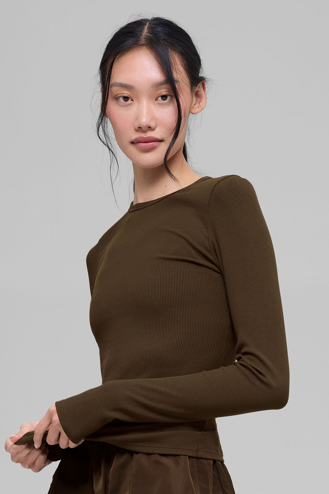alo Ribbed Modal Long Sleeve - Espresso