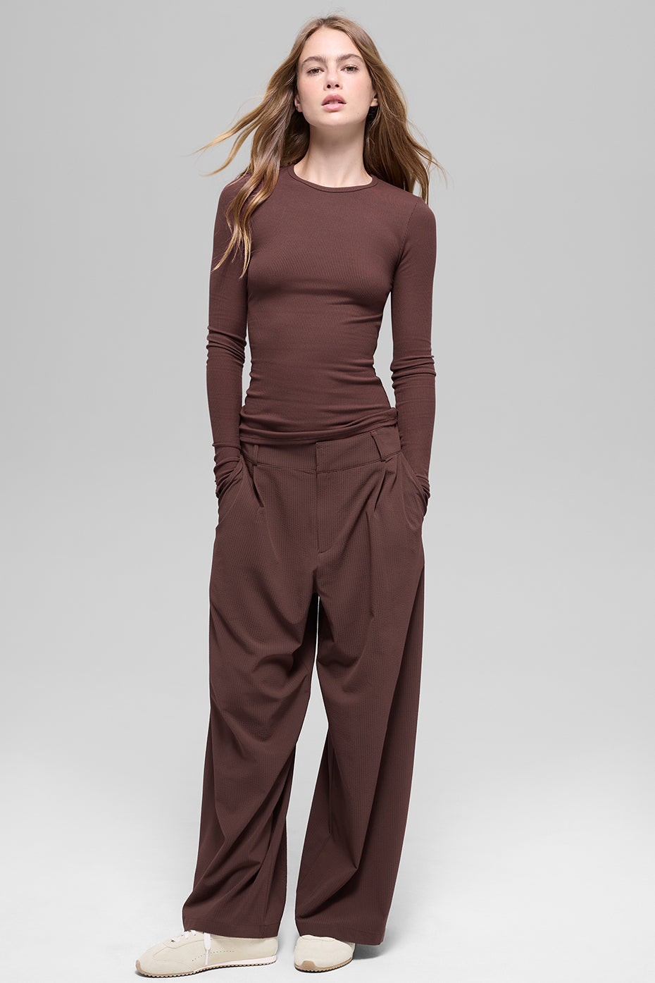 alo Ribbed Modal Long Sleeve - Brownstone