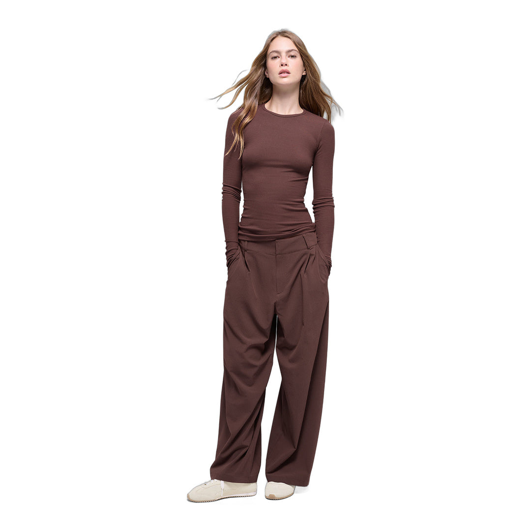 alo Ribbed Modal Long Sleeve - Brownstone