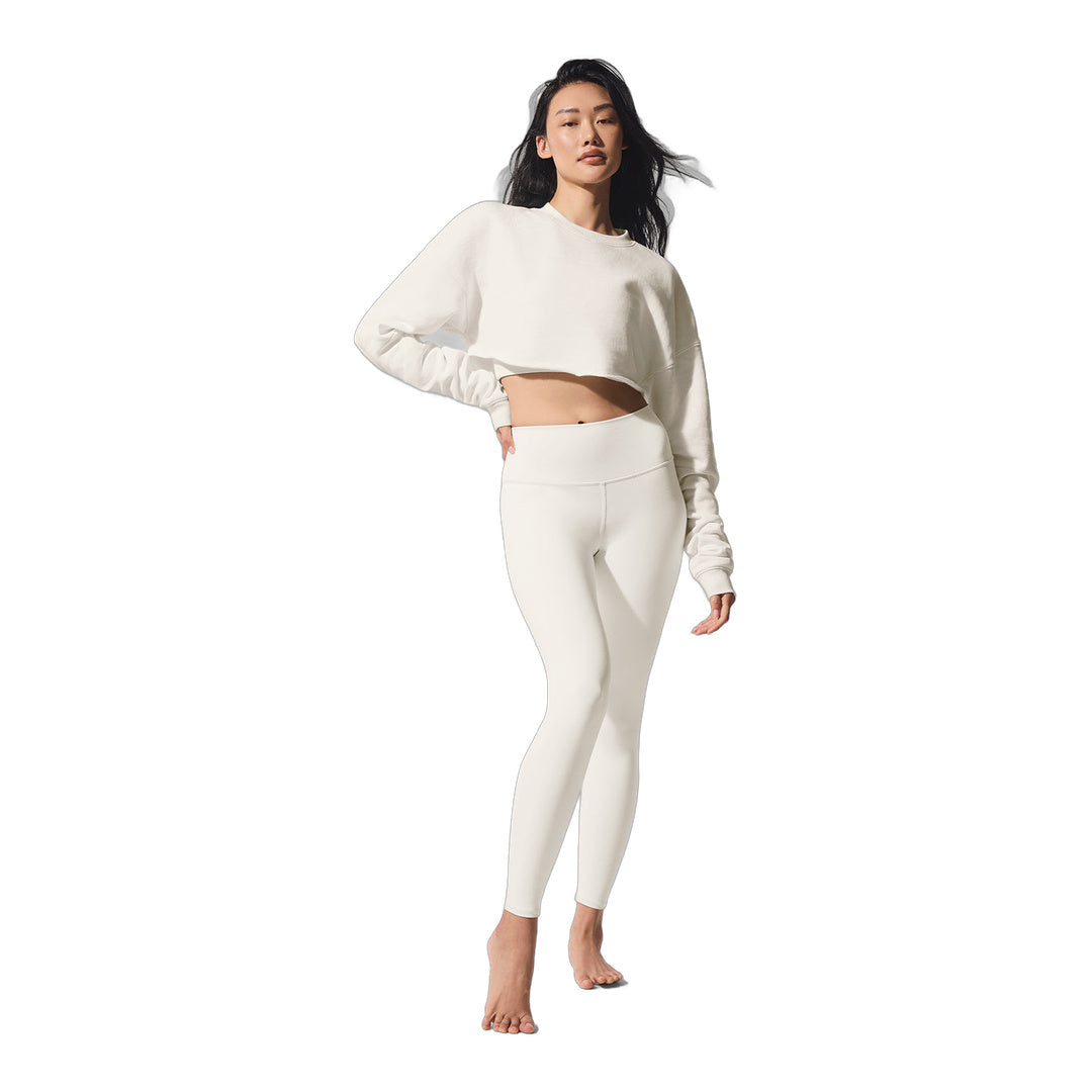 alo Extreme Cropped Pullover - Ivory