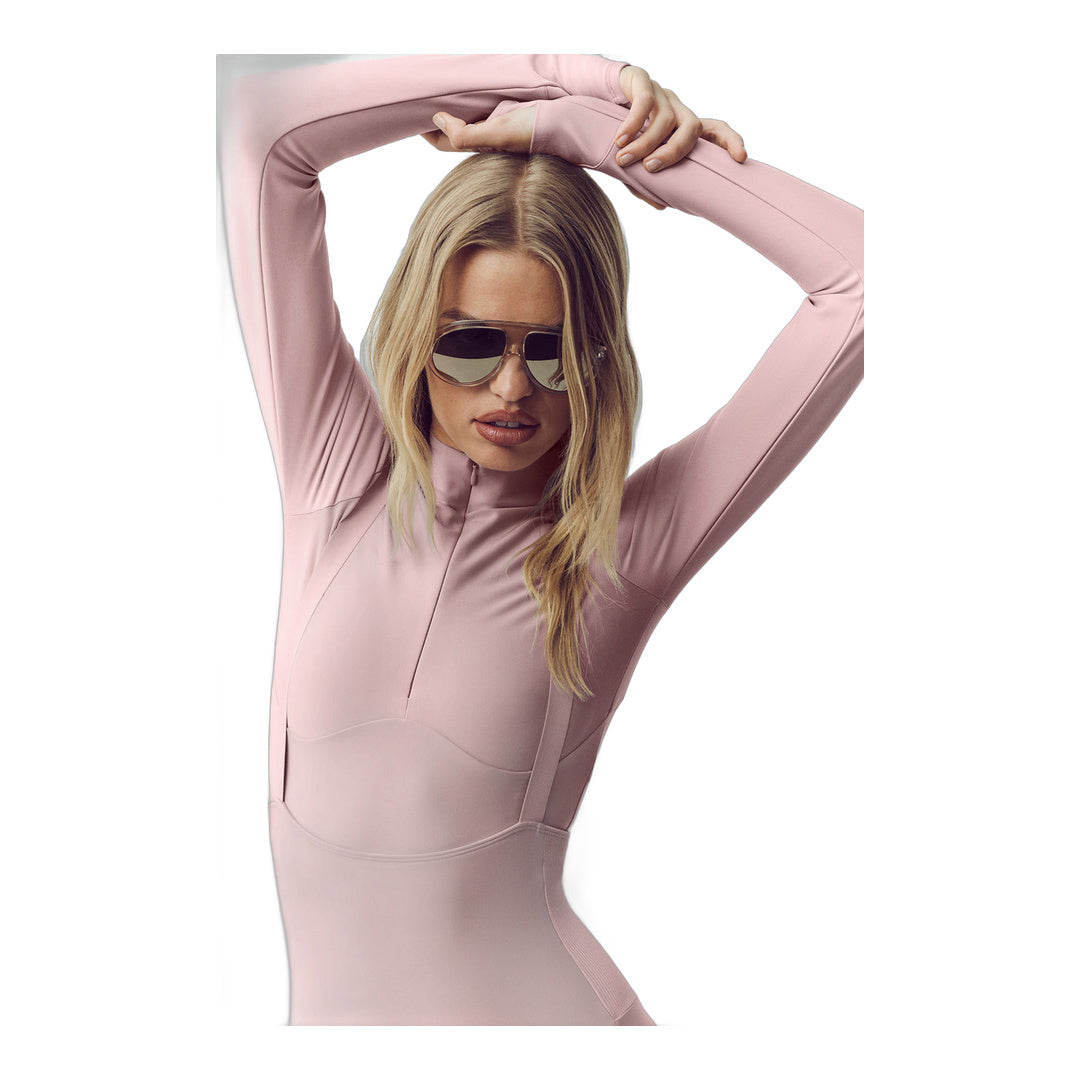 alo Airlift Winter Warm Ski Time Long Sleeve - Pink Champagne