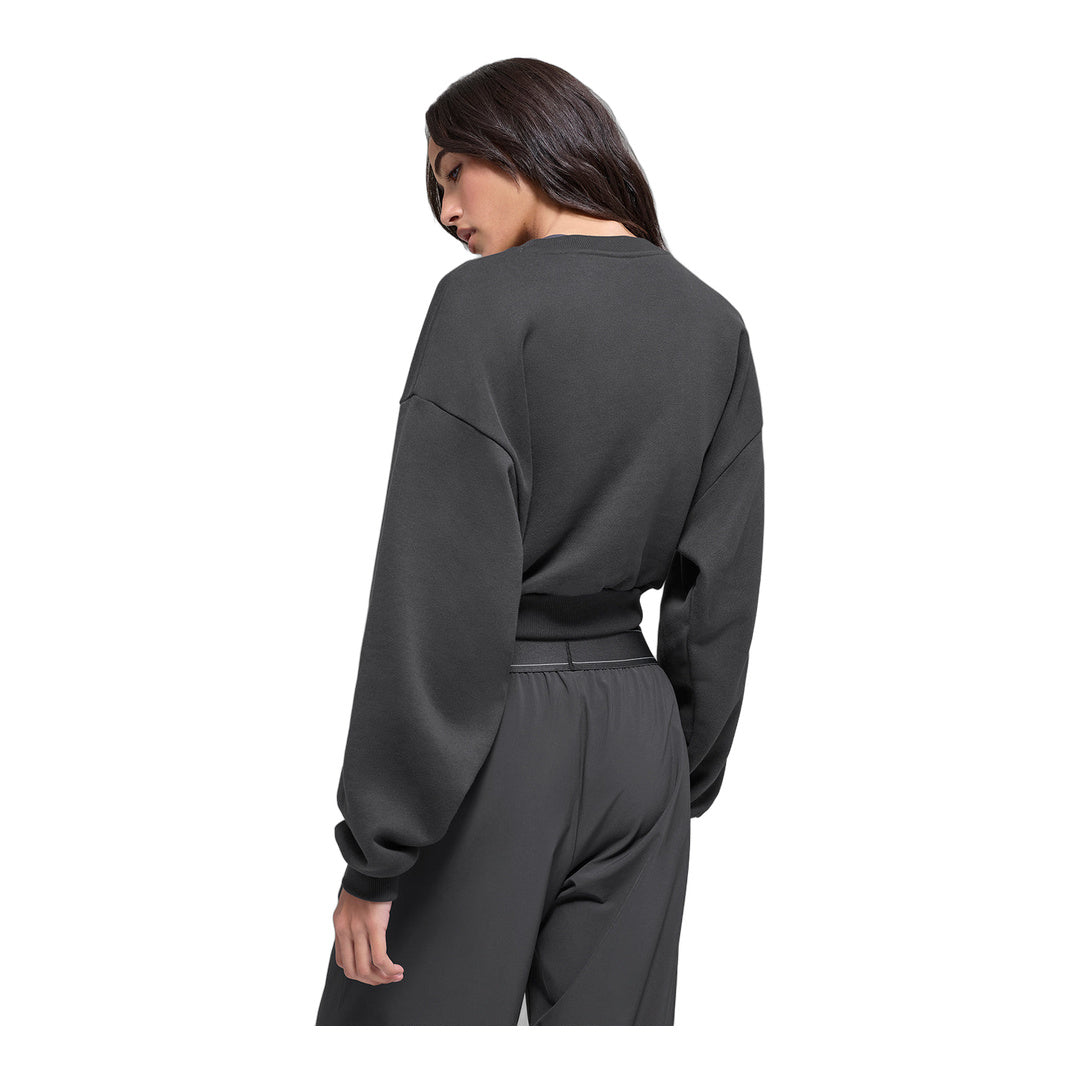 alo Cropped Accolade Crewneck - Anthracite