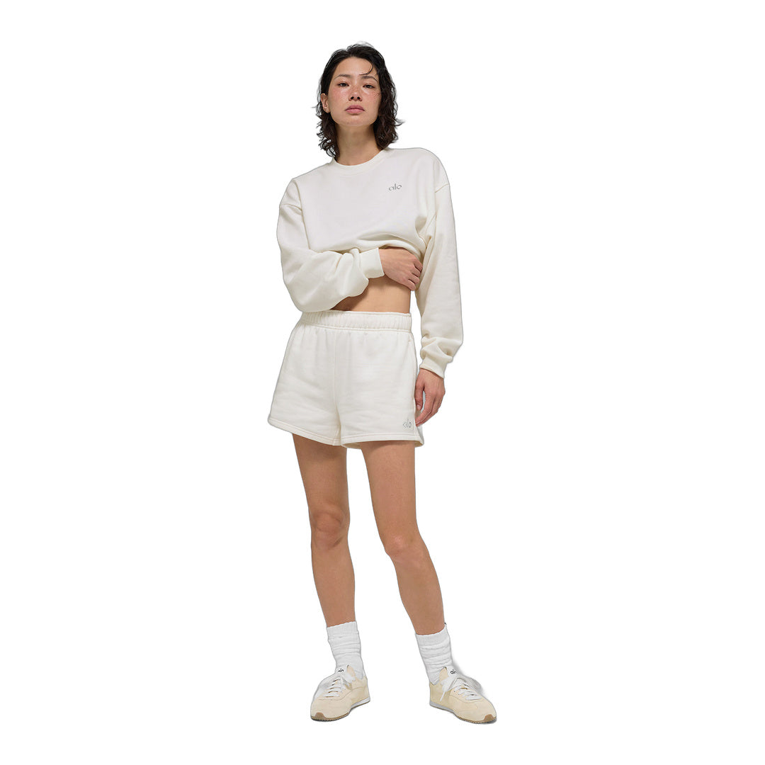 alo Cropped Accolade Crewneck - Ivory