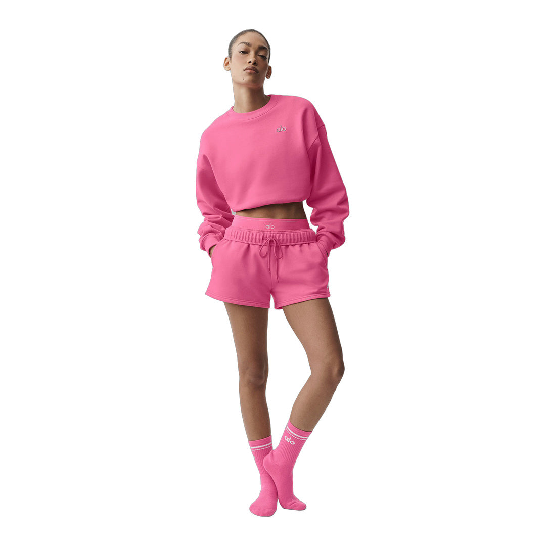 alo Cropped Accolade Crewneck - Paradise Pink