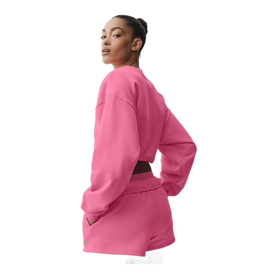 alo Cropped Accolade Crewneck - Paradise Pink