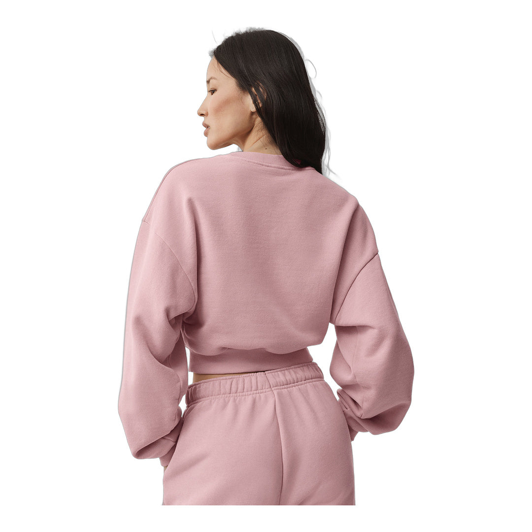 alo Cropped Accolade Crewneck - Vintage Pink