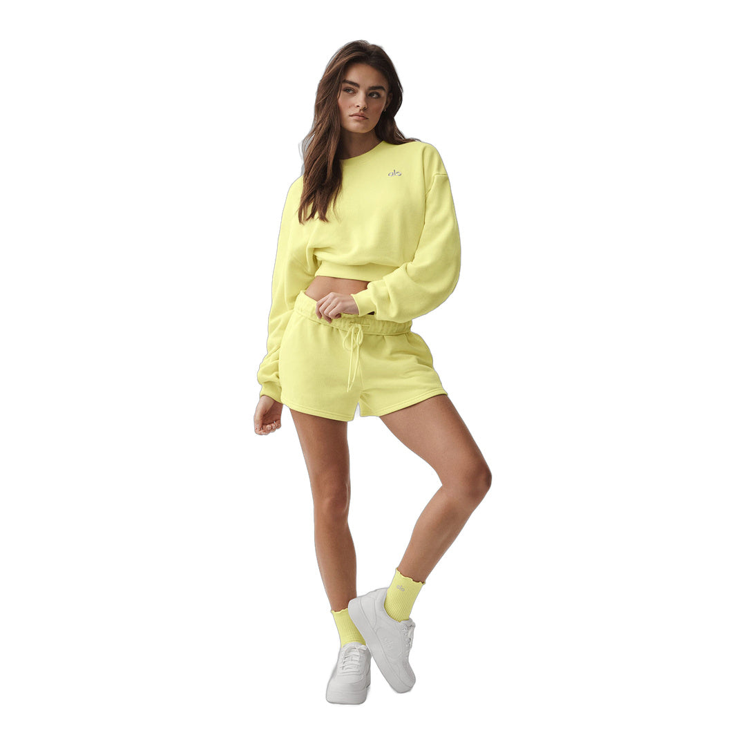 alo Cropped Accolade Crewneck - Sunshine