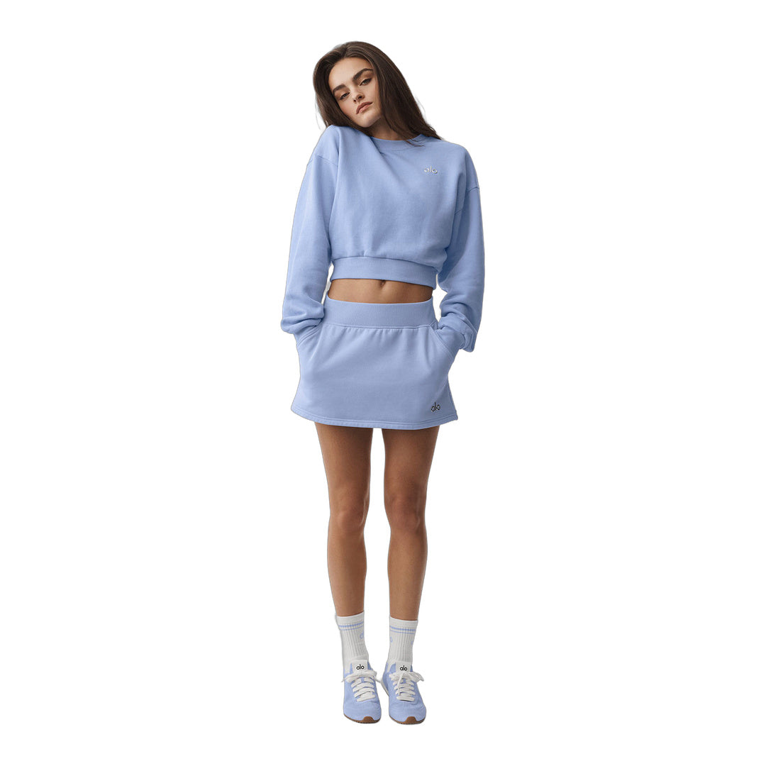 alo Cropped Accolade Crewneck - Light Provence Blue