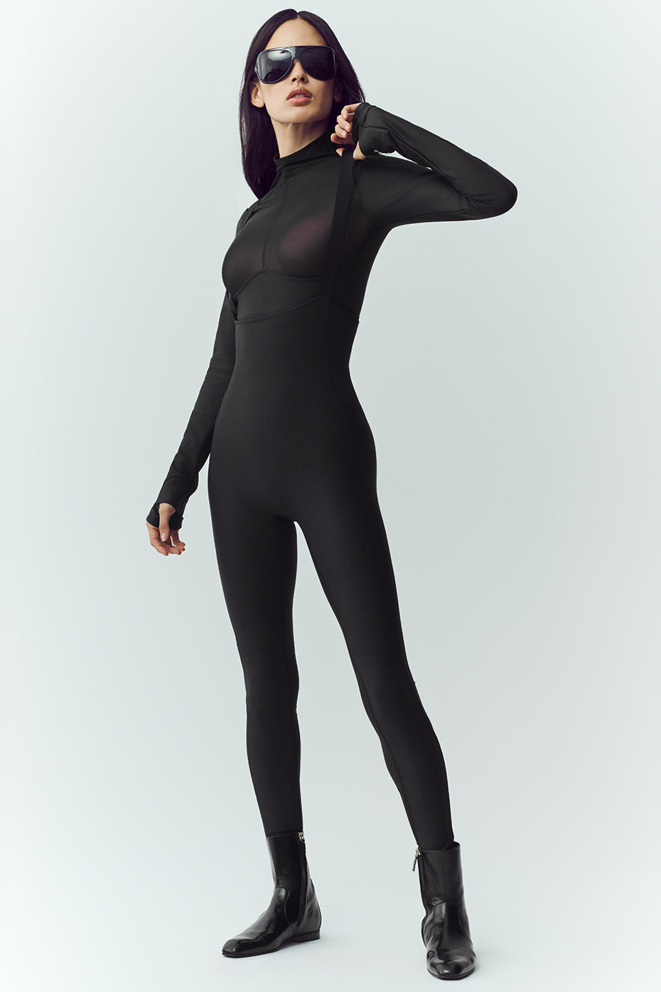 alo Airlift Winter Warm Mesh Ski Time Long Sleeve - Black