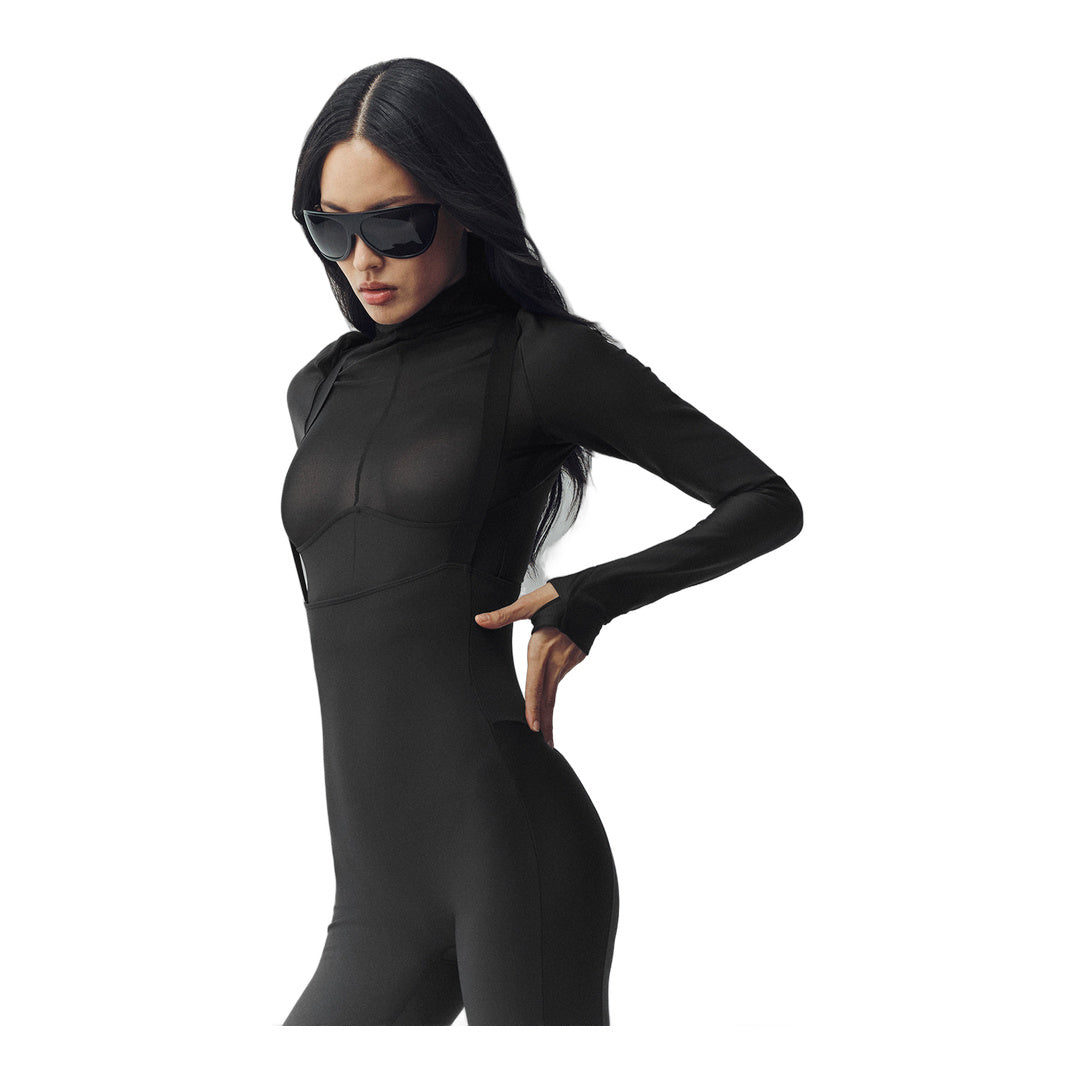 alo Airlift Winter Warm Mesh Ski Time Long Sleeve - Black
