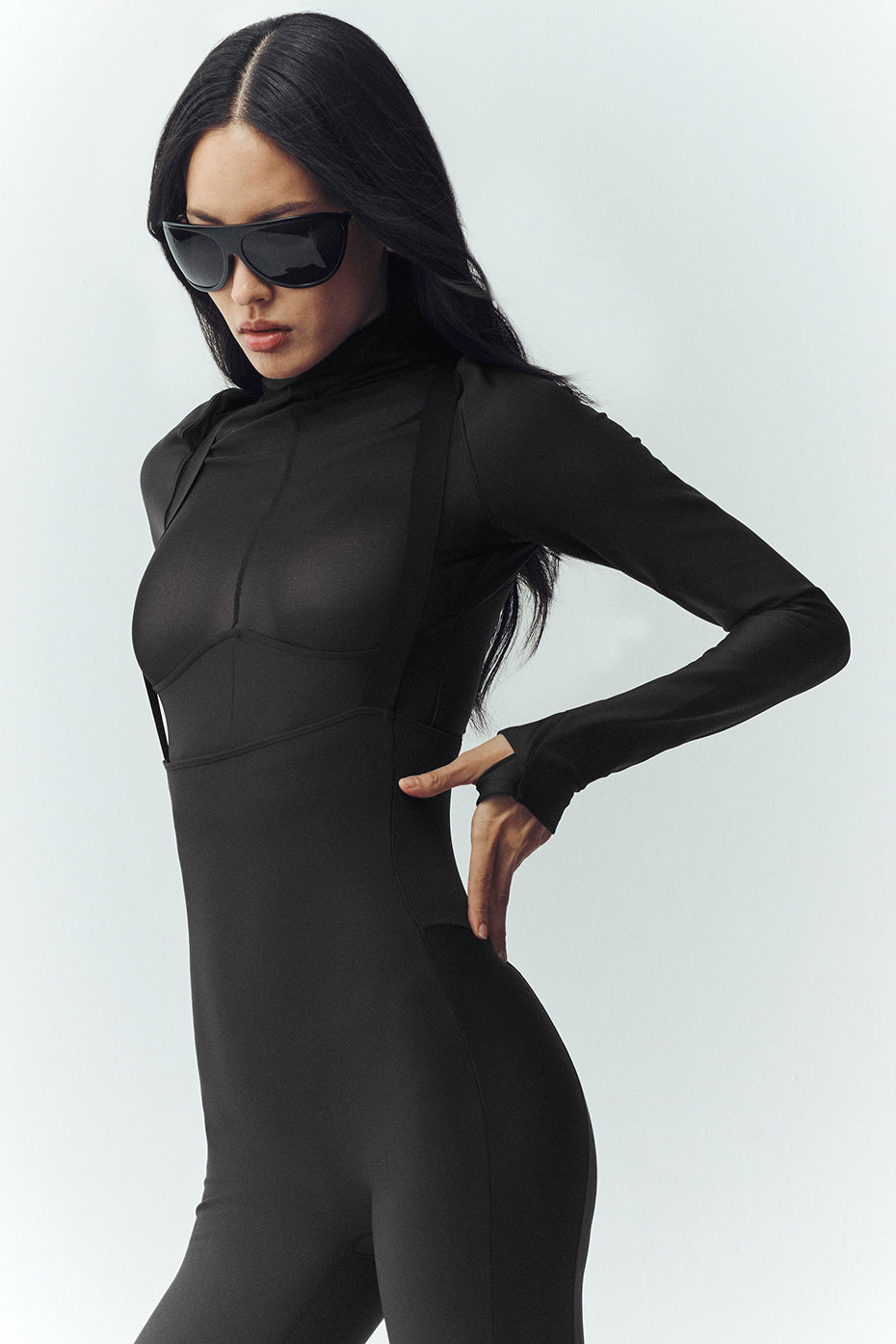 alo Airlift Winter Warm Mesh Ski Time Long Sleeve - Black