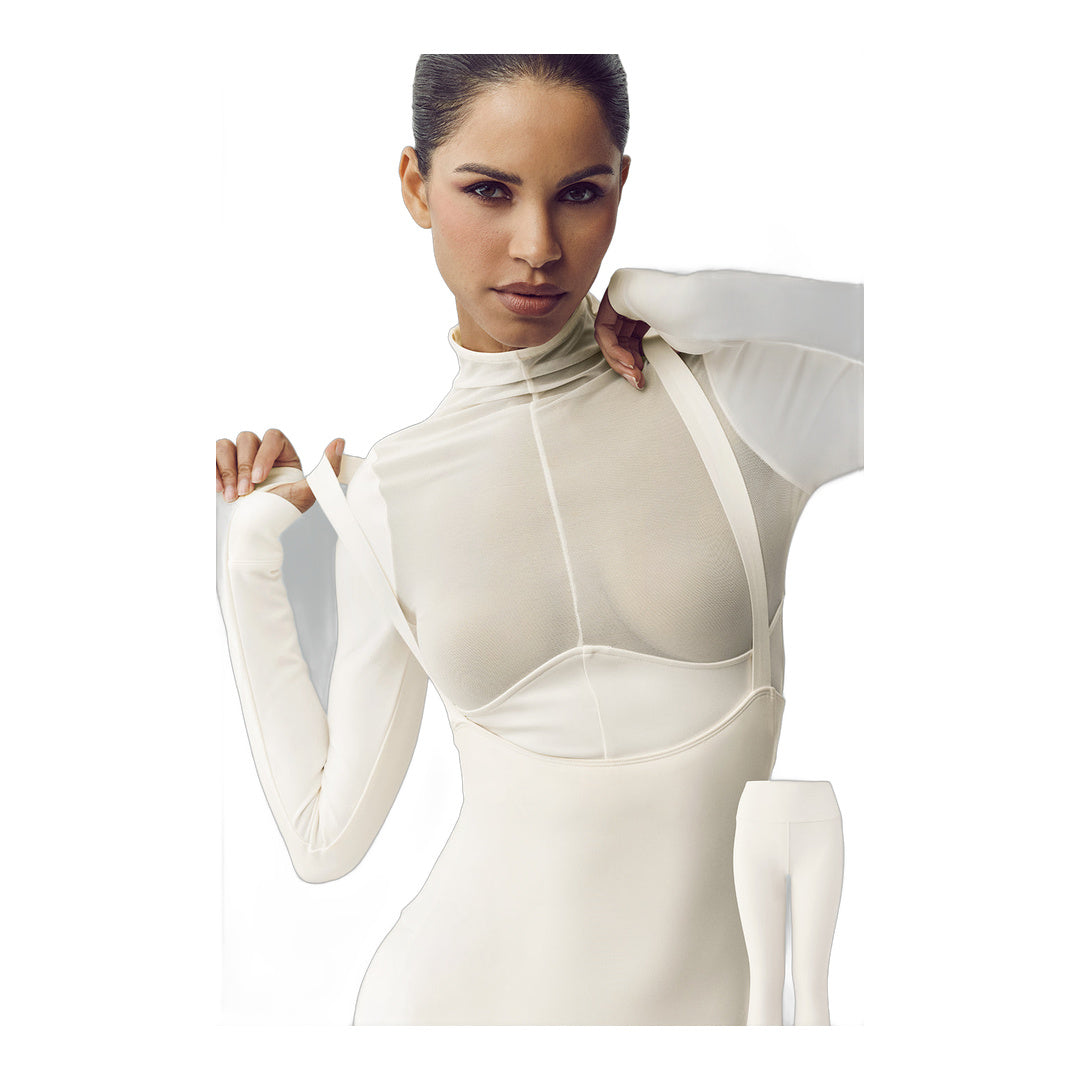 alo Airlift Winter Warm Mesh Ski Time Long Sleeve - Ivory