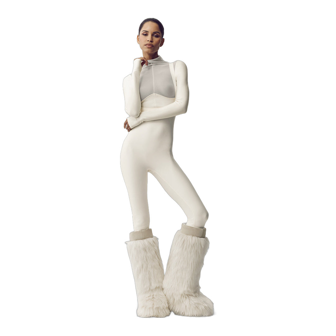 alo Airlift Winter Warm Mesh Ski Time Long Sleeve - Ivory