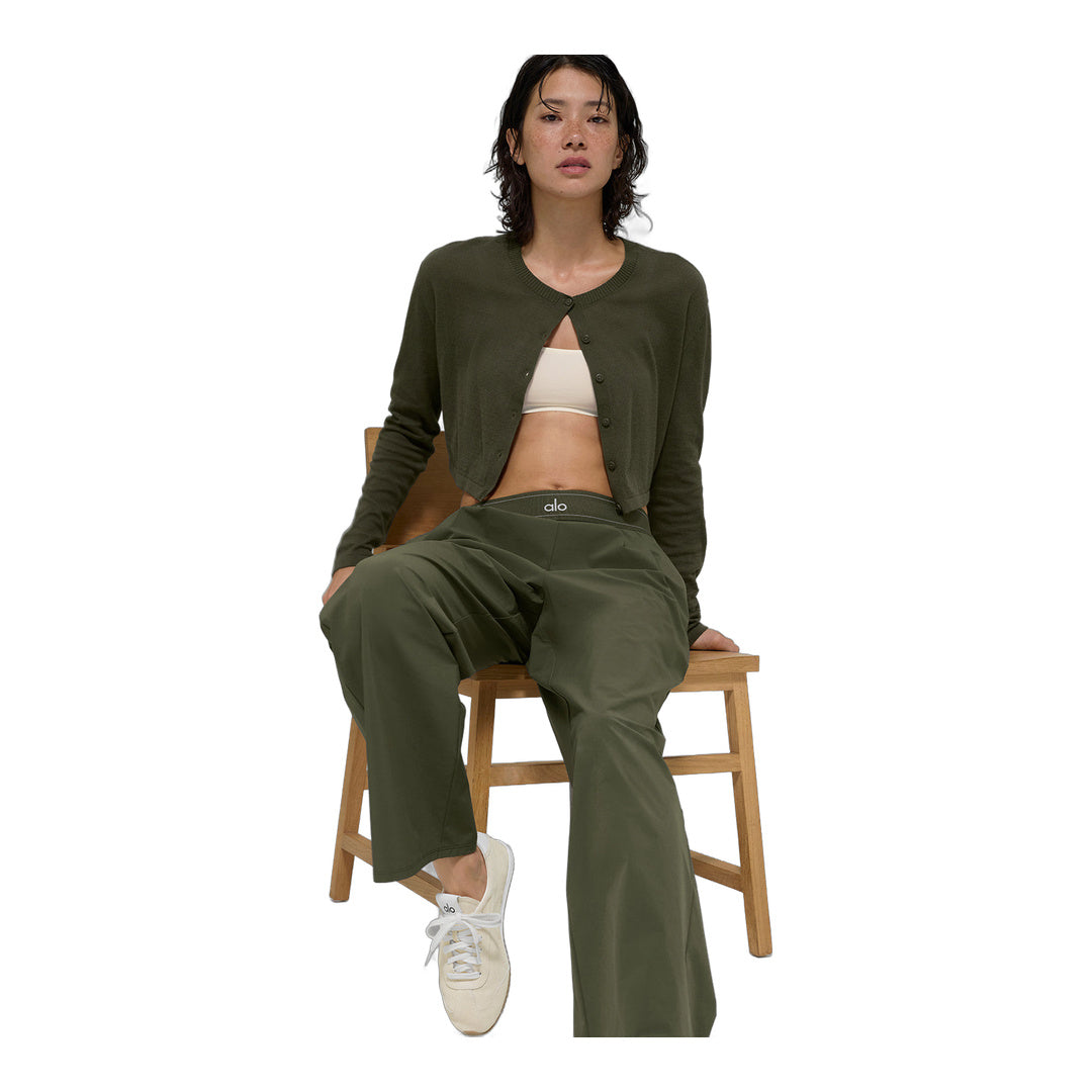 alo Supernatural Sweater Cardigan - Green Olive