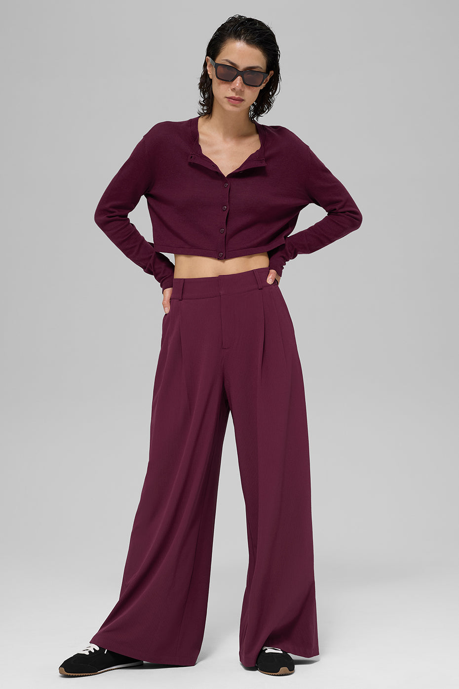 alo Supernatural Sweater Cardigan - Burgundy