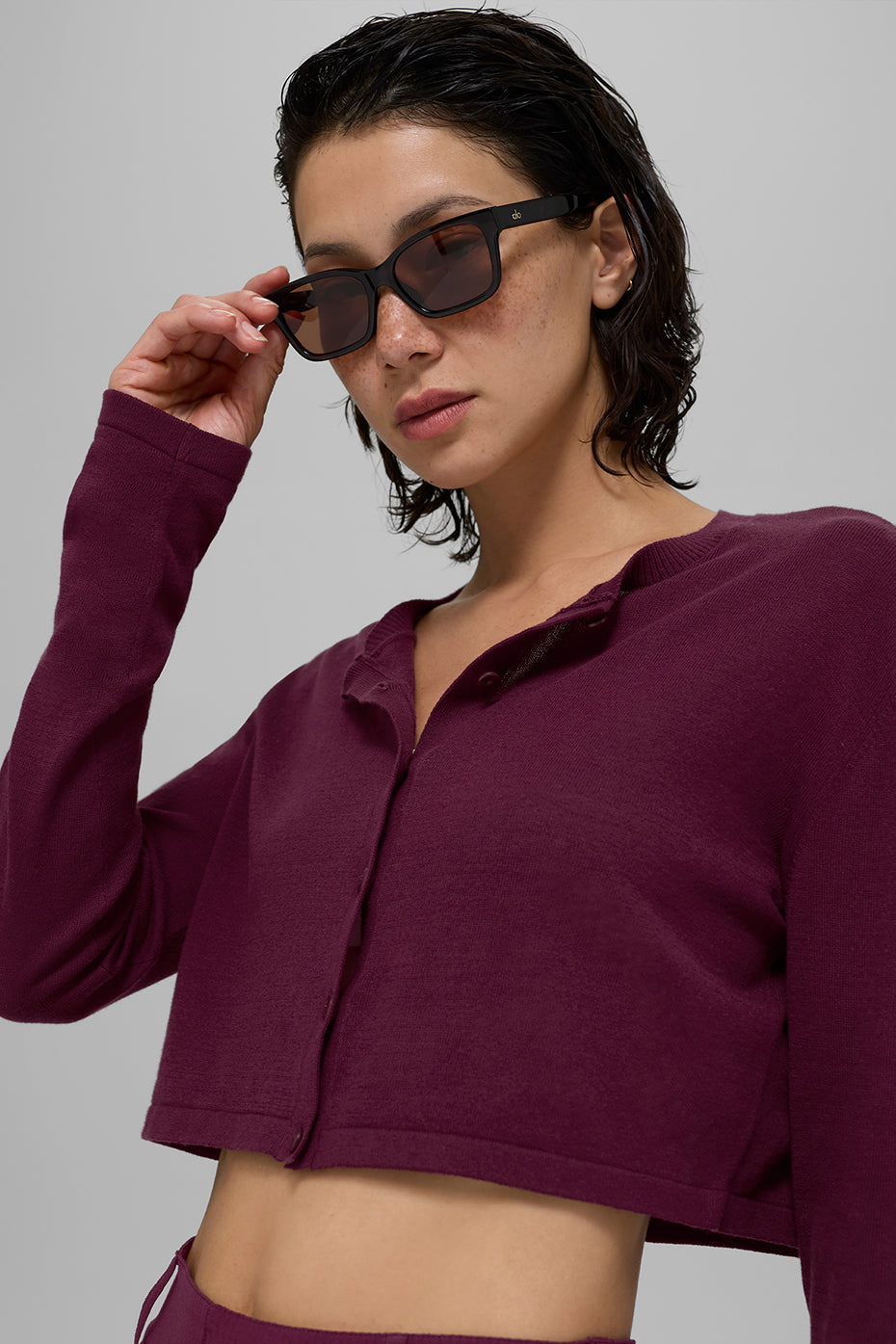alo Supernatural Sweater Cardigan - Burgundy