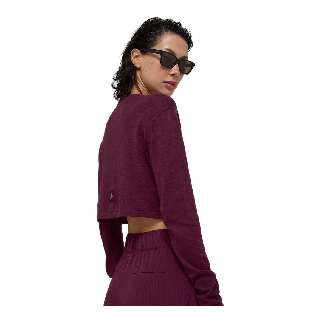 alo Supernatural Sweater Cardigan - Burgundy