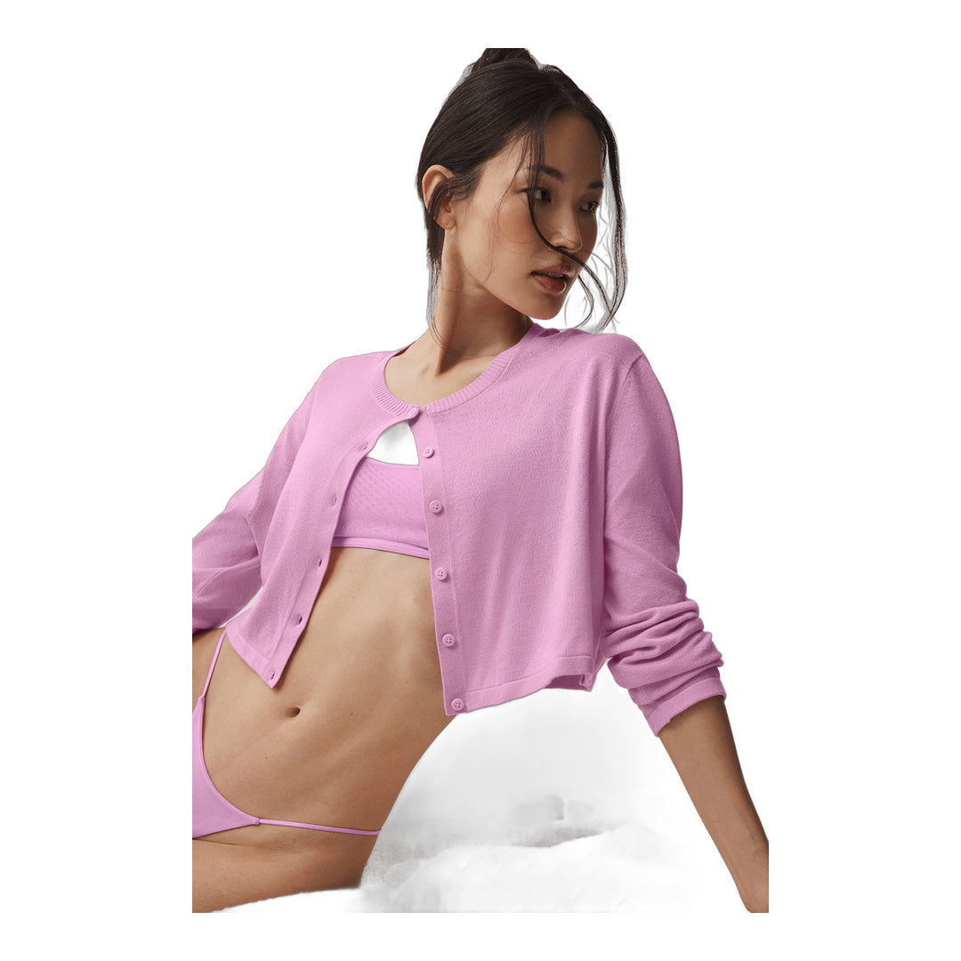 alo Supernatural Sweater Cardigan - Candy Heart Pink