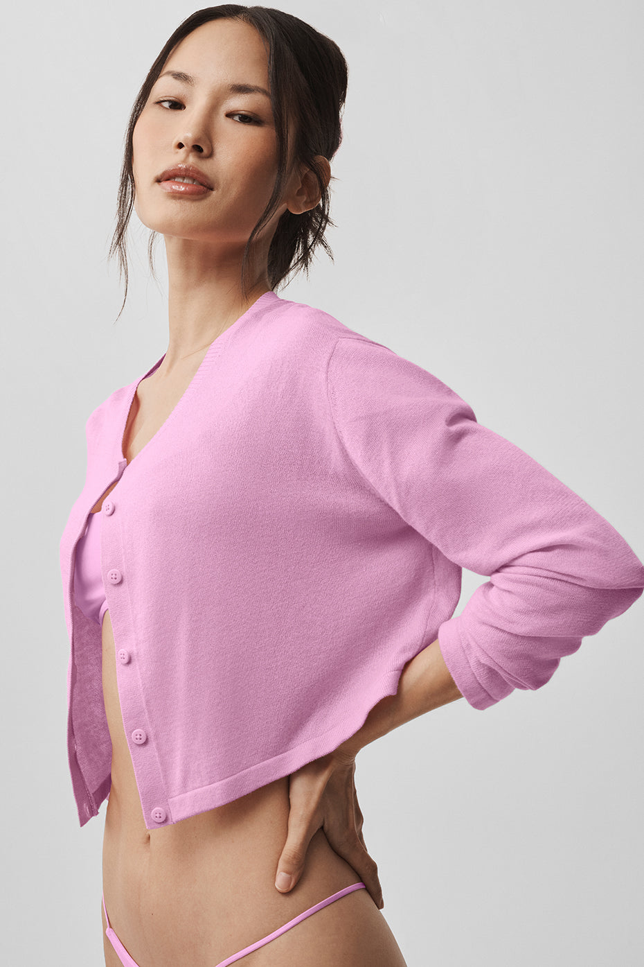 alo Supernatural Sweater Cardigan - Candy Heart Pink