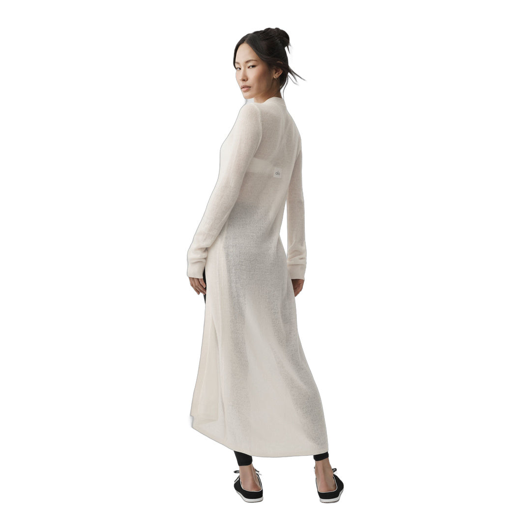 alo Sheer Cashmere Long Cardigan - Ivory