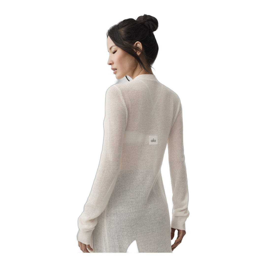 alo Sheer Cashmere Long Cardigan - Ivory