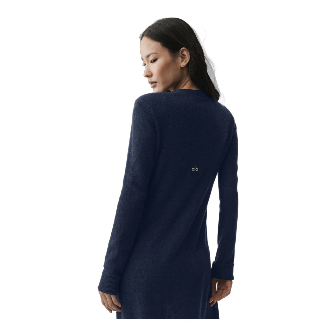 alo Sheer Cashmere Long Cardigan - Navy
