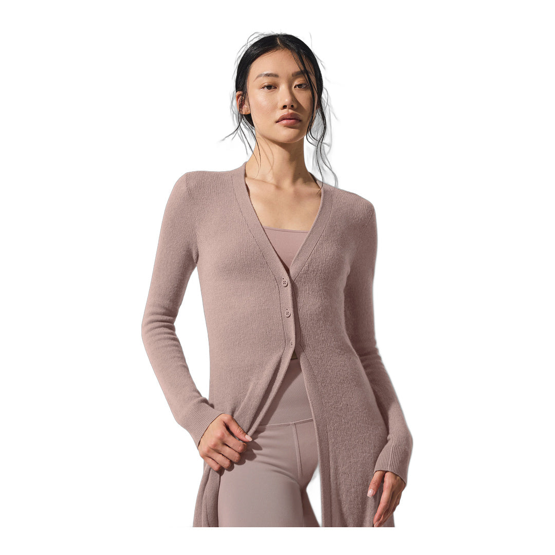 alo Sheer Cashmere Long Cardigan - Taupe