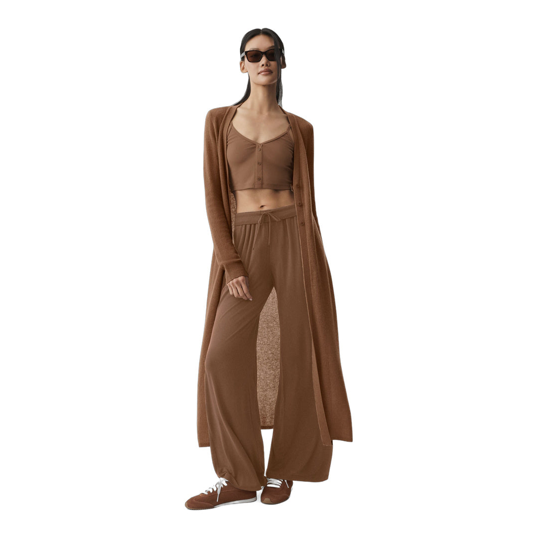 alo Sheer Cashmere Long Cardigan - Sun Kissed Brown