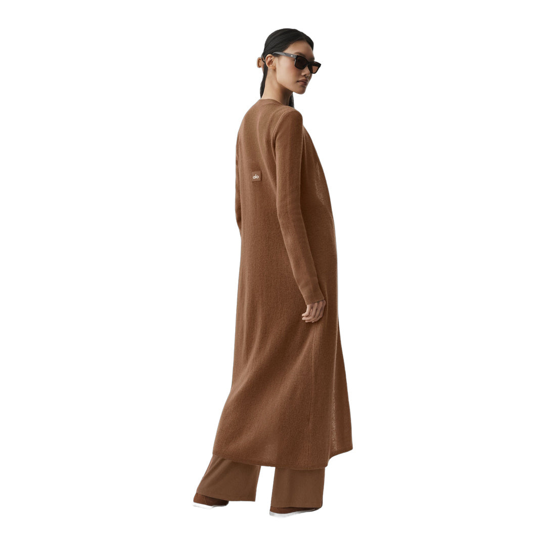 alo Sheer Cashmere Long Cardigan - Sun Kissed Brown