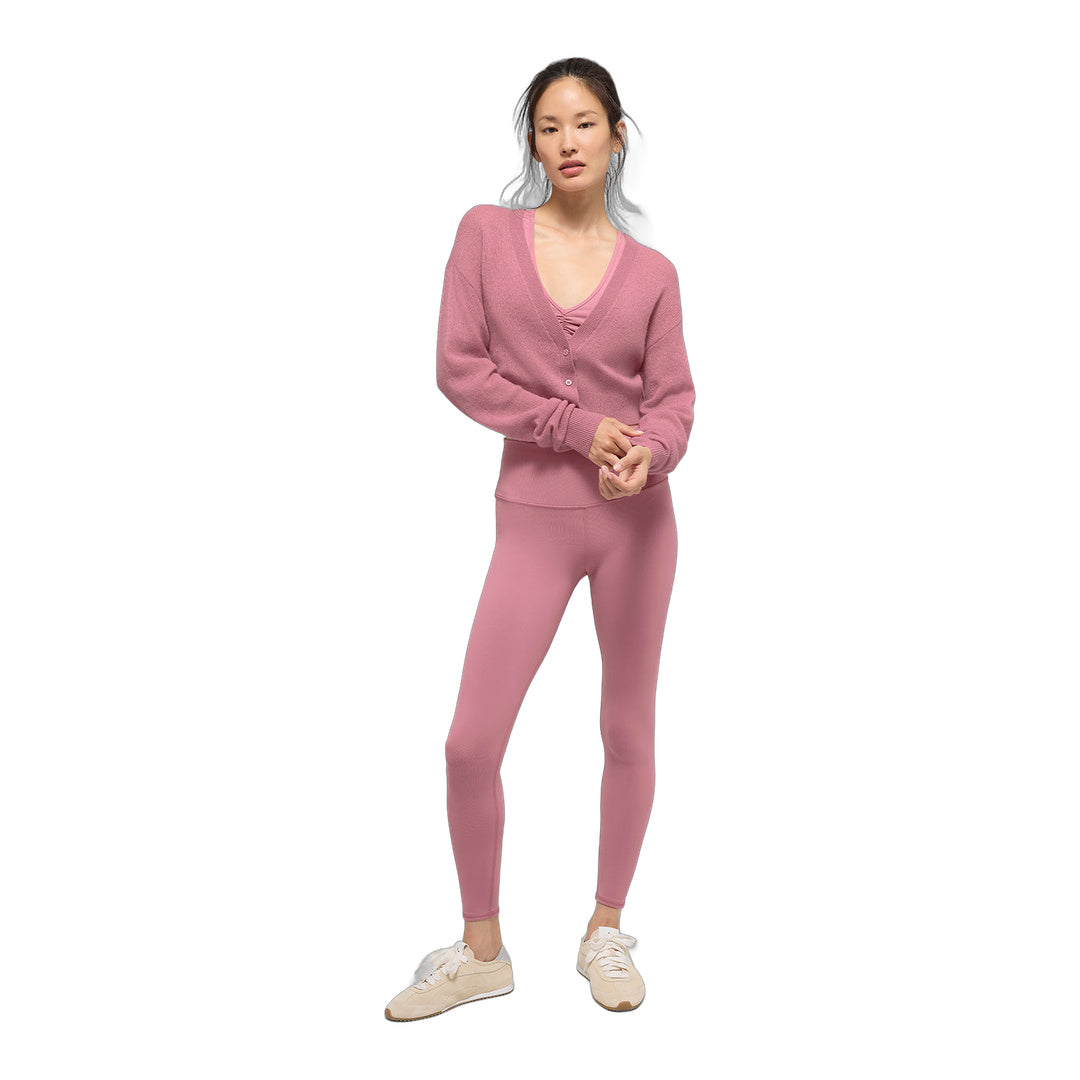 alo Sheer Cashmere Cropped Cardigan - Pink Wild Rose