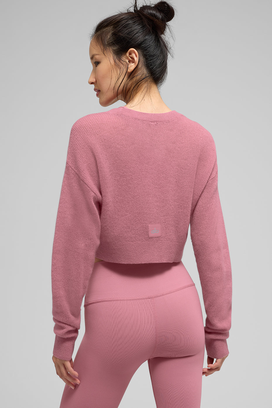 alo Sheer Cashmere Cropped Cardigan - Pink Wild Rose