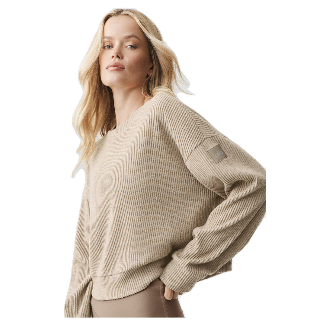 ALO Muse Crew Neck Pullover - Gravel Heather