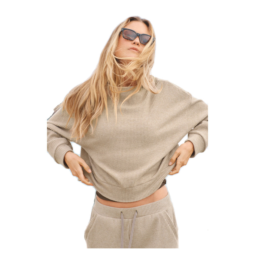 ALO Muse Crew Neck Pullover - Gravel Heather