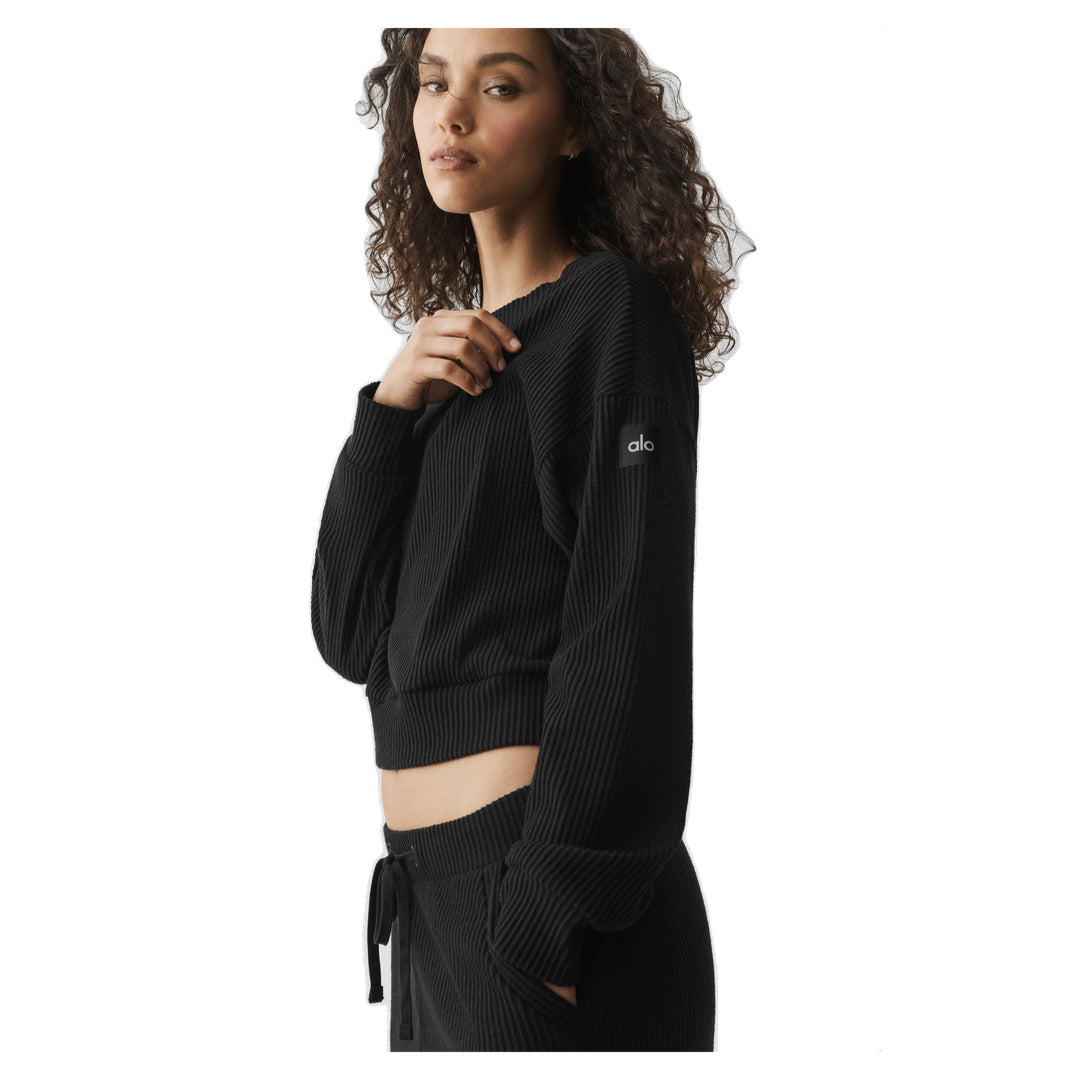 ALO Muse Crew Neck Pullover - Black